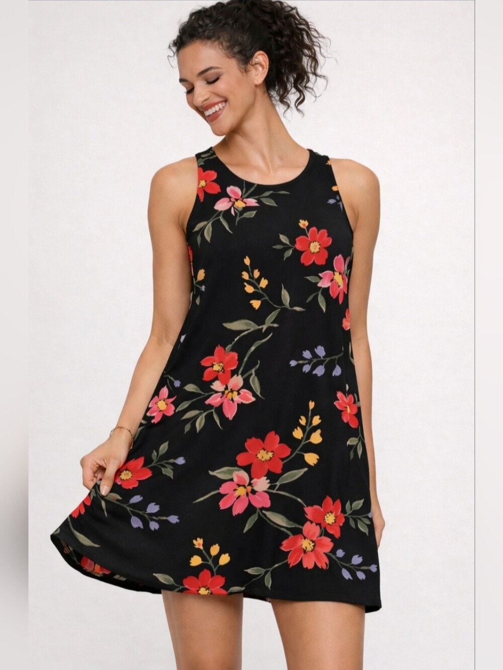Old Navy Swing Dress Tank Style A-line STRETCHY Size L NWT
